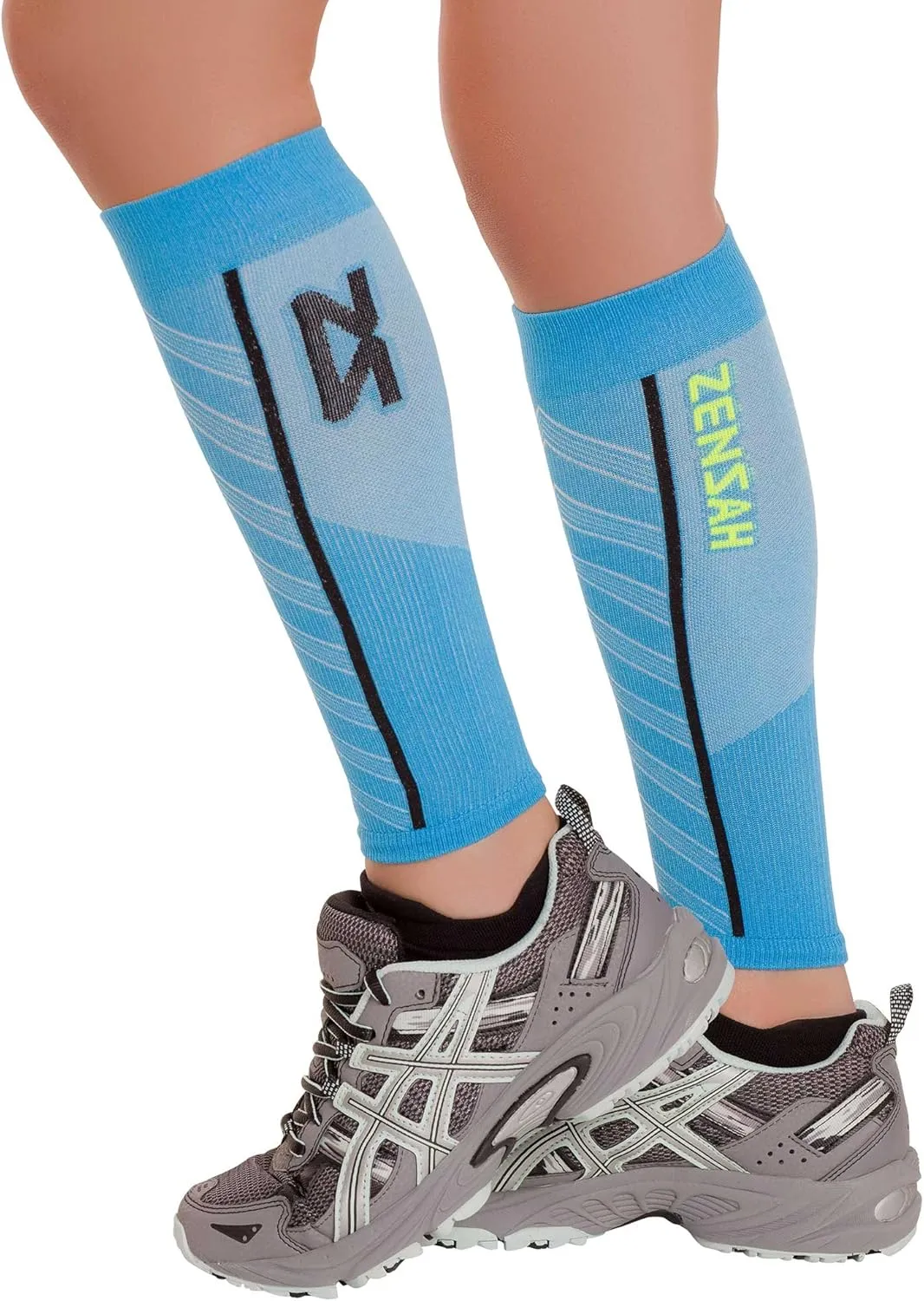 Zensah Featherweight Compression Leg Sleeves - Relieve Shin Splints, Calf Strains
